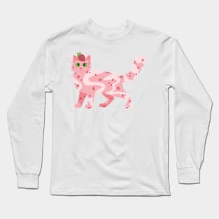 Strawberries and Cream Cat Long Sleeve T-Shirt